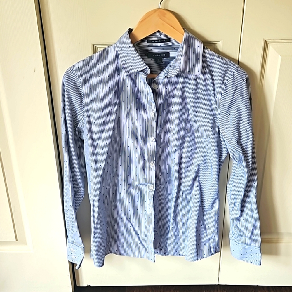 Lands end blue button down, sz 2